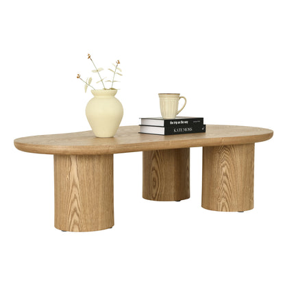 LEITH 130cm Organic Shaped Coffee Table – Oak
