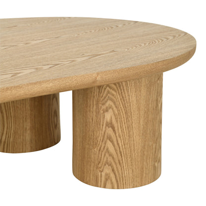 LEITH 130cm Organic Shaped Coffee Table – Oak