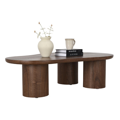 LEITH 130cm Organic Shaped Coffee Table – Walnut