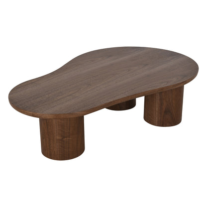 LEITH 130cm Organic Shaped Coffee Table – Walnut