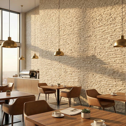 WOODFLEX FLEXIBLE SOFT STONE PANEL - ROUGH LINE White - 2700 x 600mm