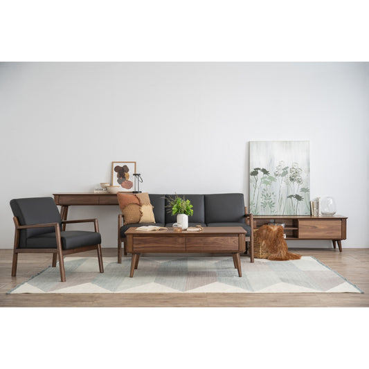 MENDO Lounge Chair - Black & Walnut