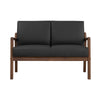MENDO 2 Seater Lounge Seater - Black & Walnut