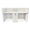 KENTO Reception Desk 180cm - White & Oak Timber Slat Acoustic