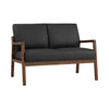 MENDO 2 Seater Lounge Seater - Black & Walnut
