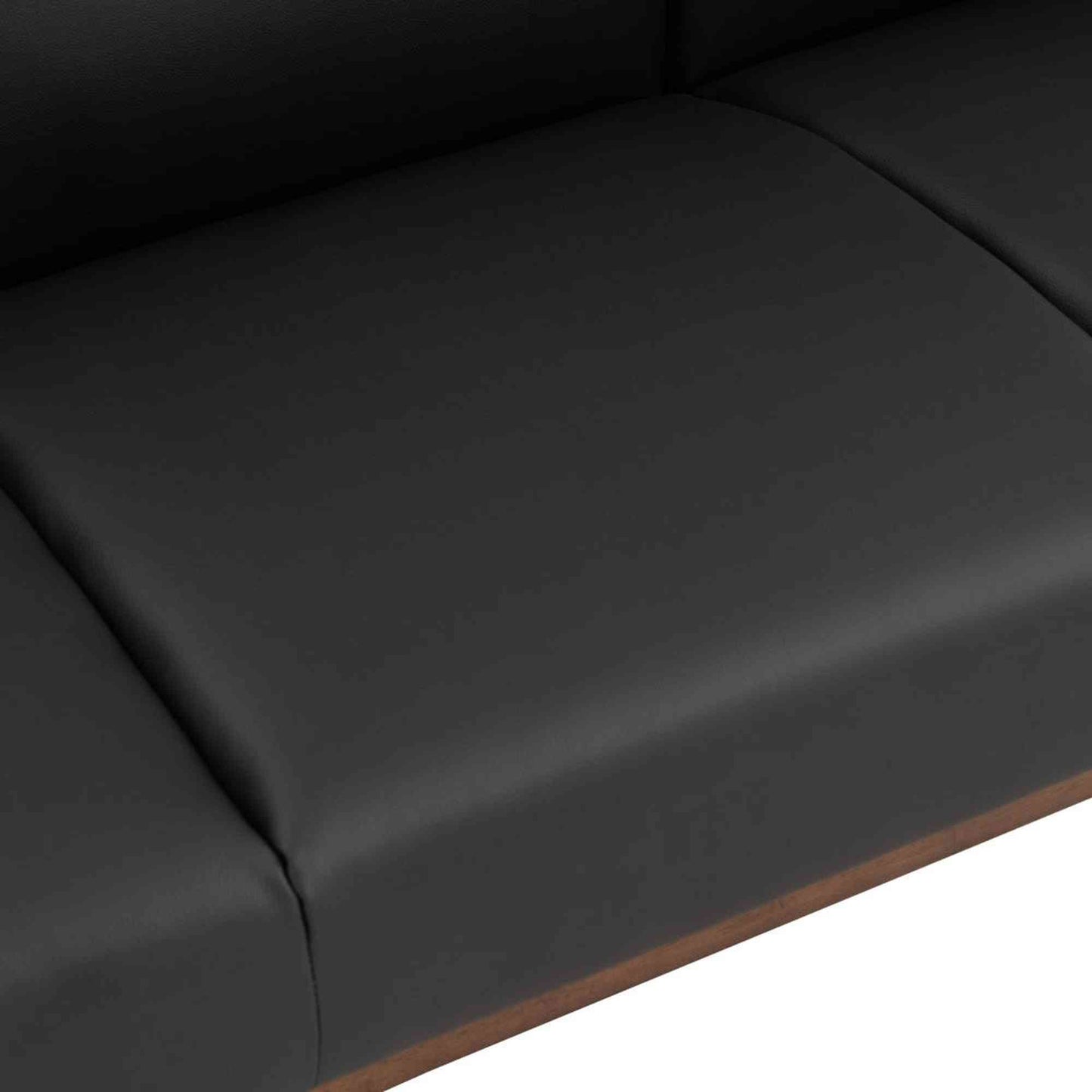 MENDO 3 Seater Lounge Sofa - Black & Walnut
