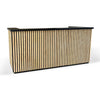KENTO Reception Desk 240cm - Timber Slat Acoustic Black & Oak