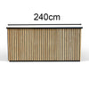 KENTO Reception Desk 240cm - Timber Slat Acoustic Black & Oak