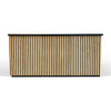 KENTO Reception Desk 240cm - Timber Slat Acoustic Black & Oak