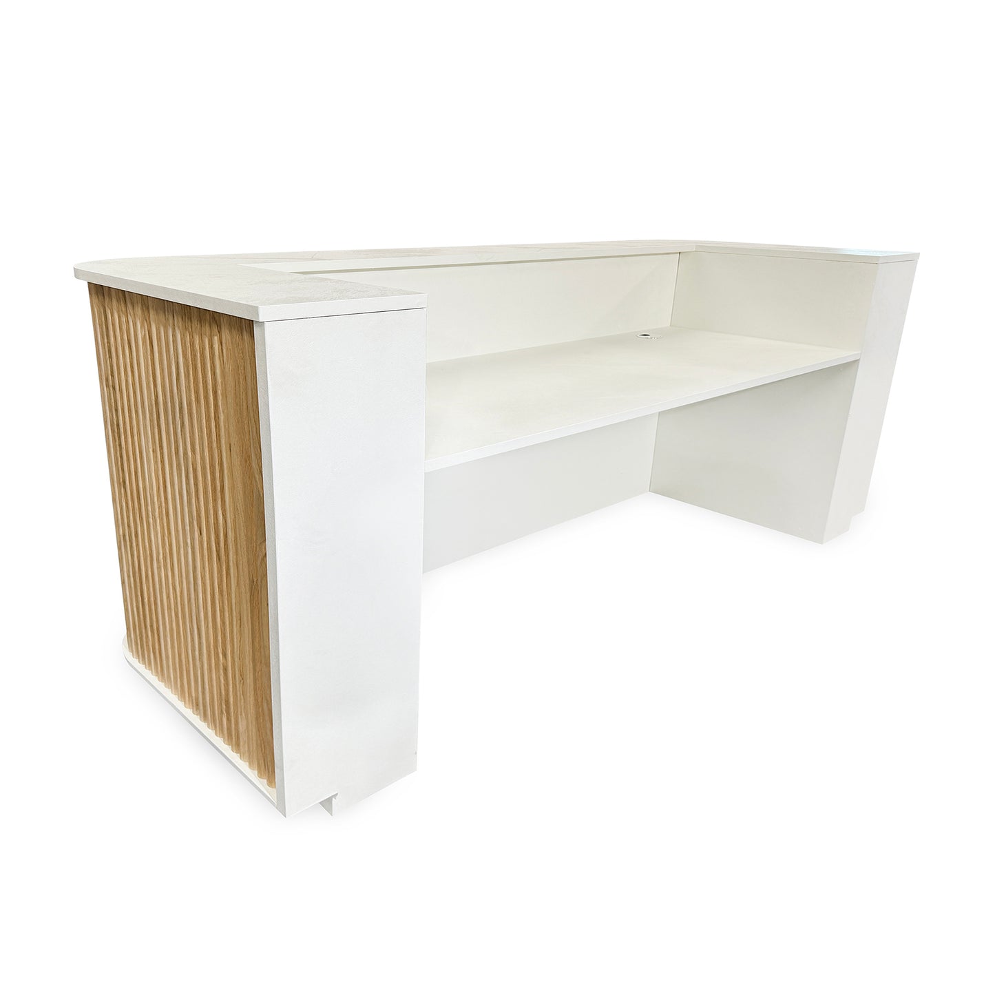 HALO Reception Desk 240cm - Oak & White