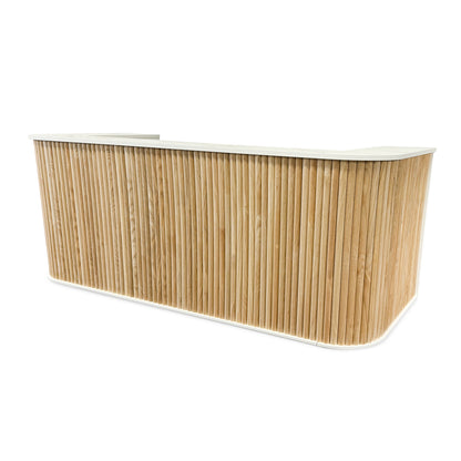 HALO Reception Desk 240cm - Oak & White