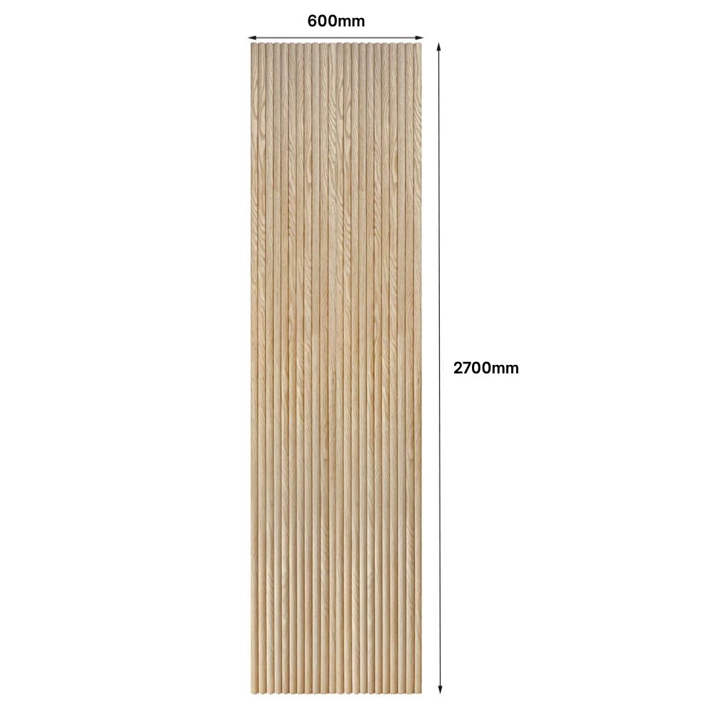 WOODFLEX Flexible Wooden Slat Wall Panel - Oak Veneer - 2700mm x 600mm - Half Round