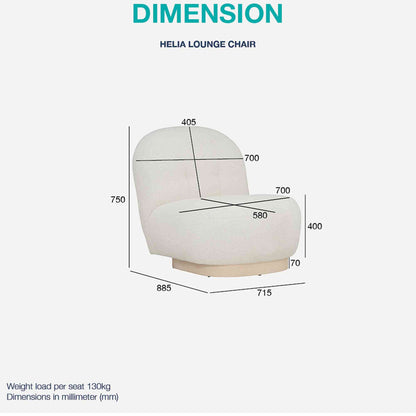 HELIA Boucle Lounge Chair - Off White
