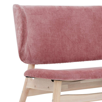 POLARA 2 Seater Lounge Chair - Oak & Salmon