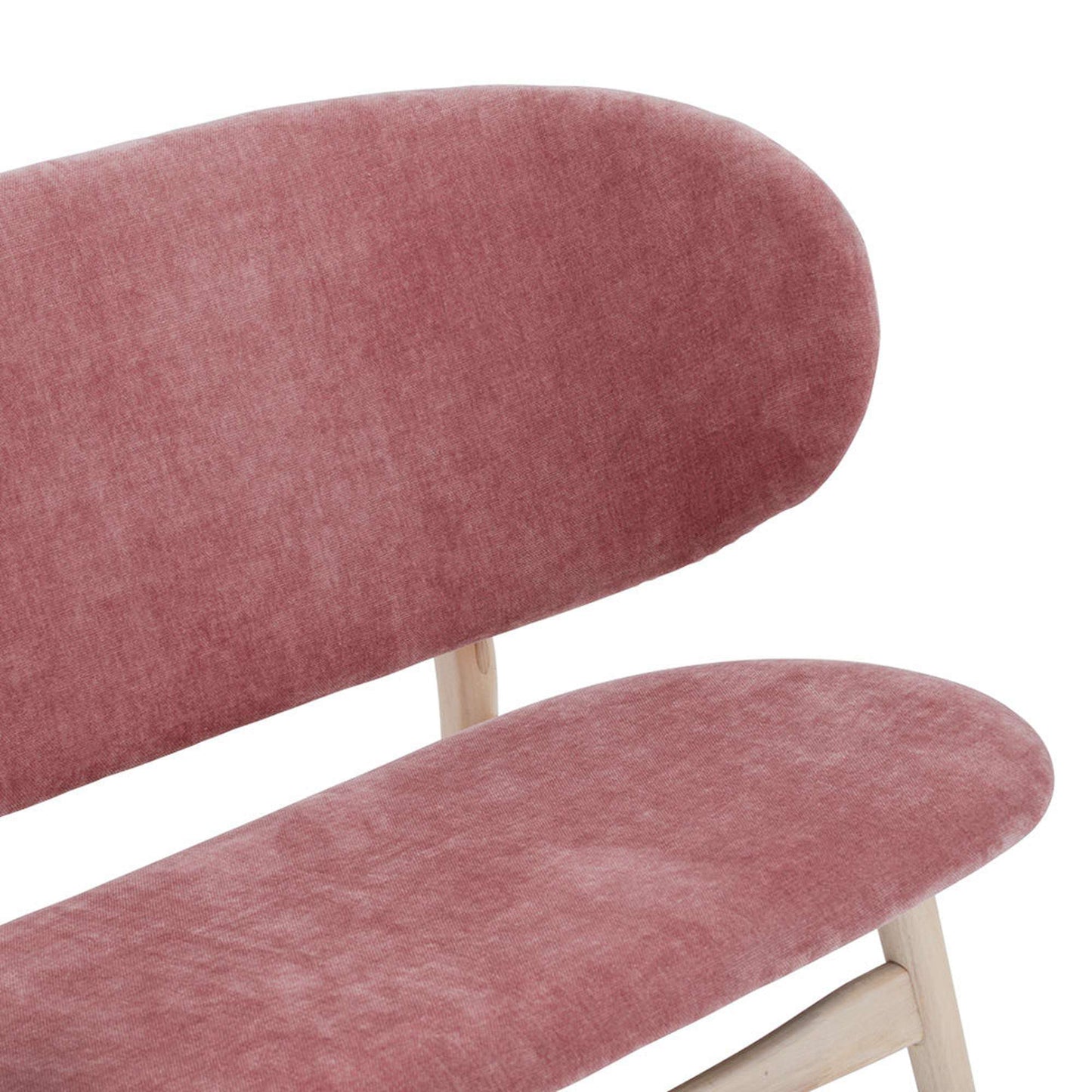 POLARA 2 Seater Lounge Chair - Oak & Salmon