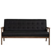 TUCSON 3 Seater Sofa Walnut & Black PU Leather