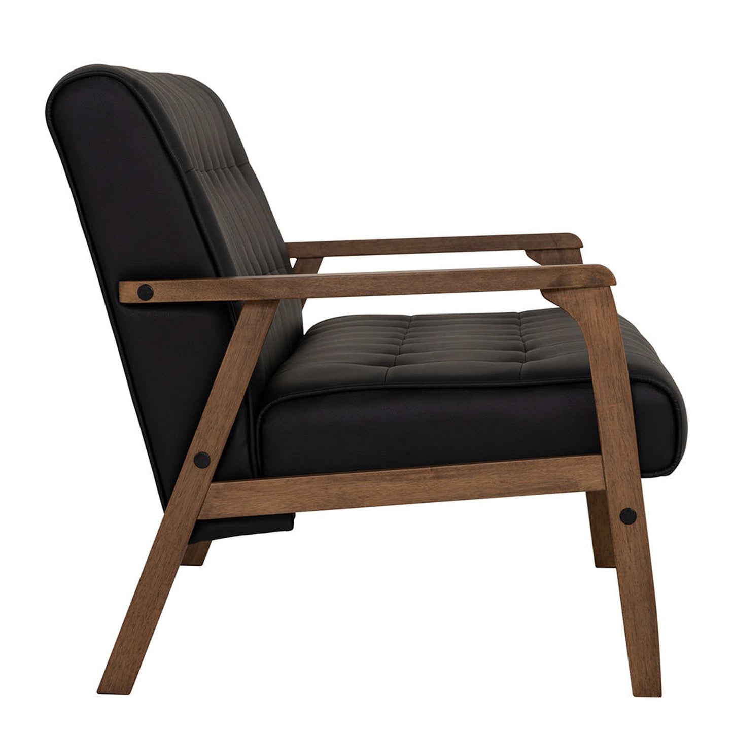 TUCSON 3 Seater Sofa Walnut & Black PU Leather