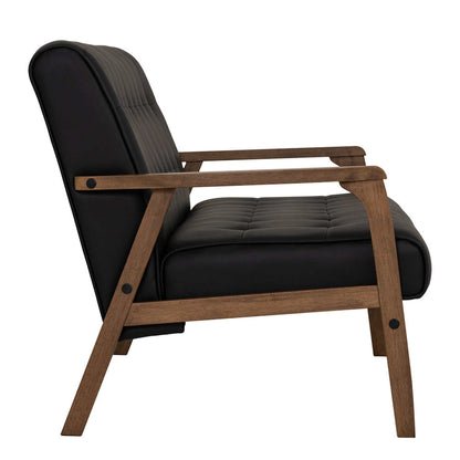 TUCSON 3 Seater Sofa Walnut & Black PU Leather