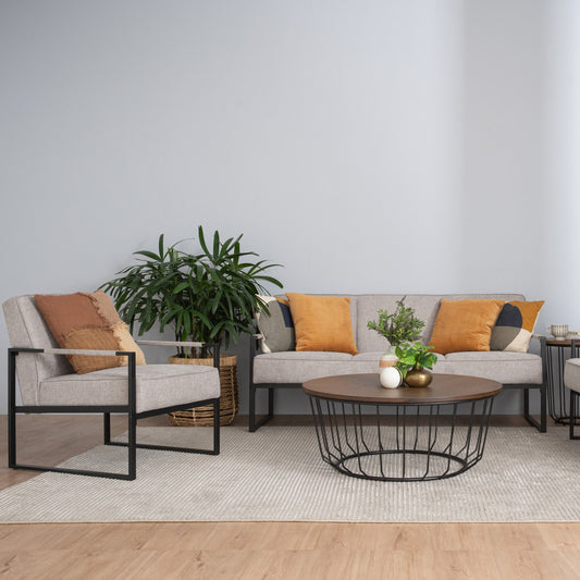 CALIBRA 3 Seater Sofa - Black & Grey