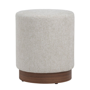 AURA Ottoman 37.5cm - Beige & Walnut