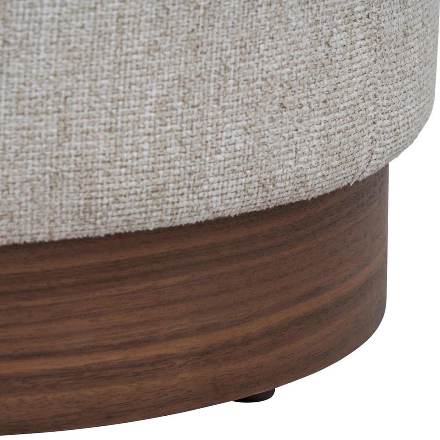 AURA Ottoman 37.5cm - Beige & Walnut