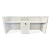KENTO Reception Desk 240cm - Timber Slat Acoustic White & Oak