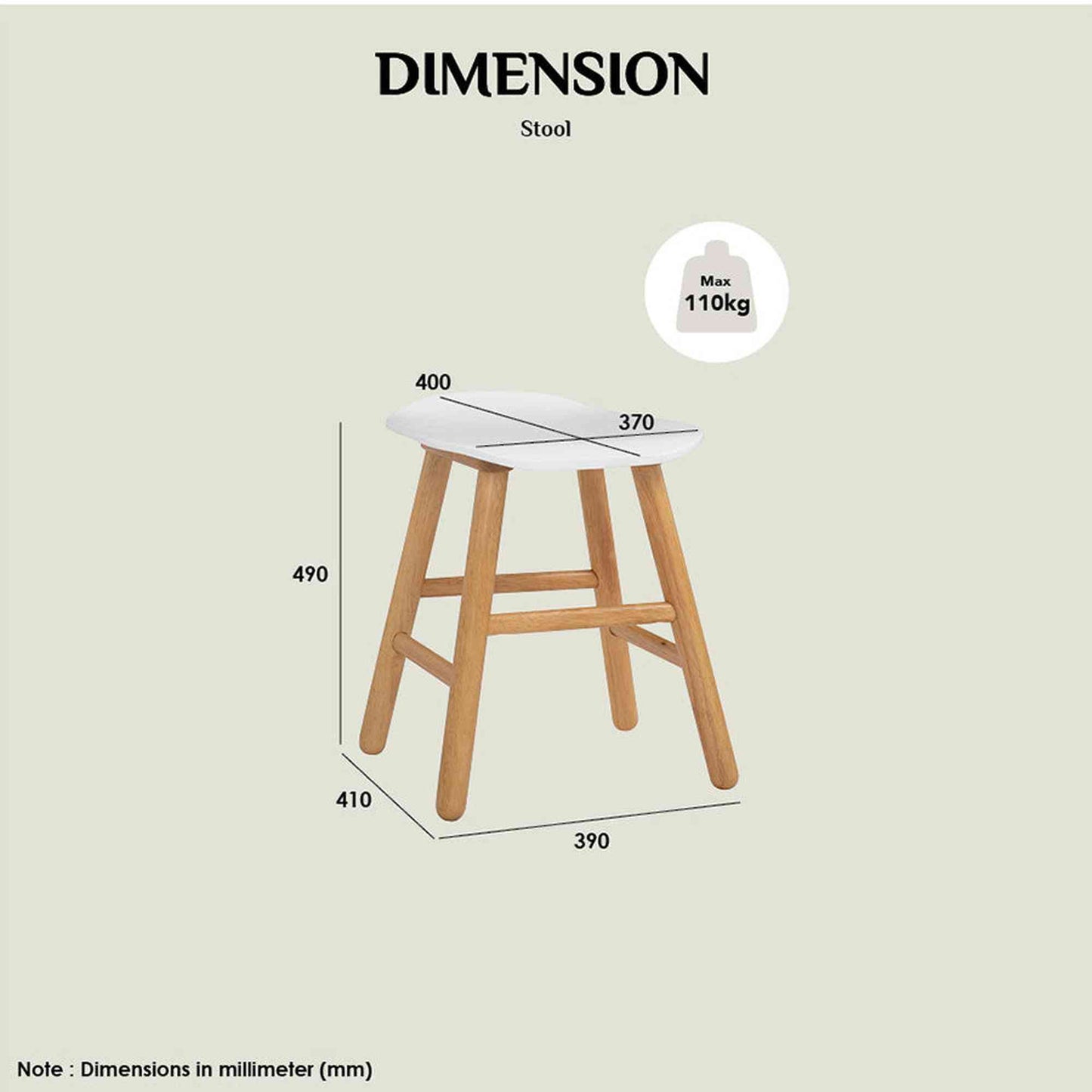 Hetty Stool - Black Ash Veneer