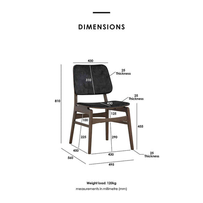 HEATH Dining Chair - Walnut & Charcoal