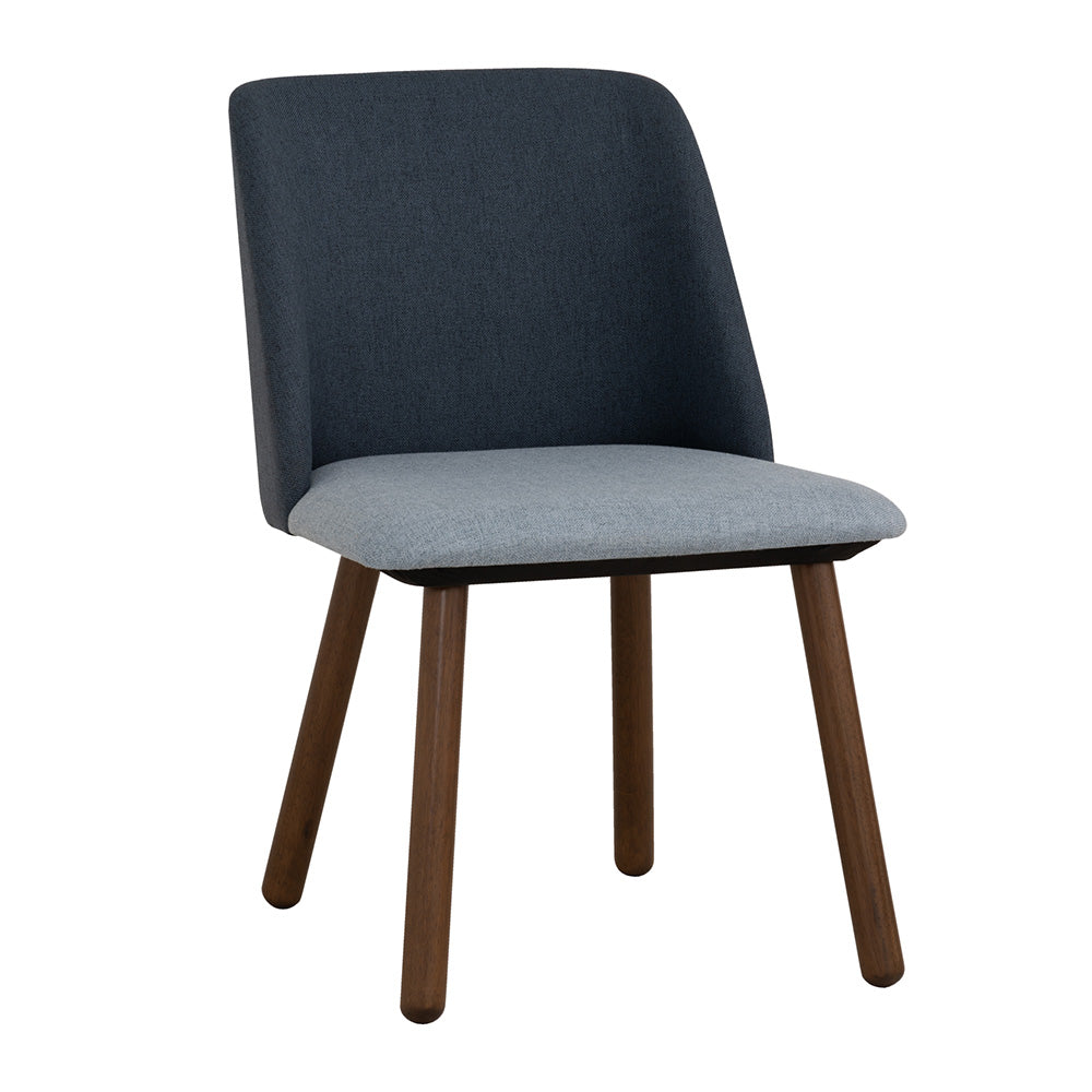 JOLLIN  Dining Chair - Walnut & Blue