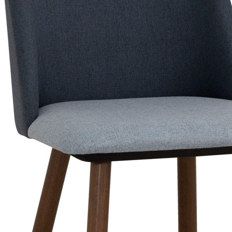 JOLLIN  Dining Chair - Walnut & Blue