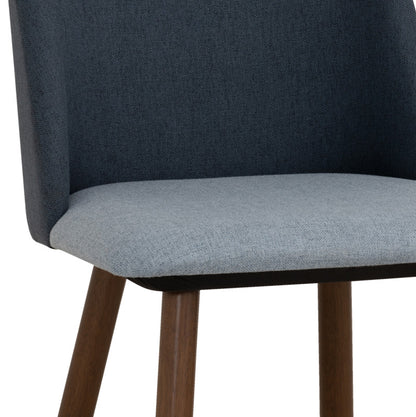 JOLLIN  Dining Chair - Walnut & Blue