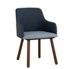 JOLLIN  Arm Chair - Walnut & Blue