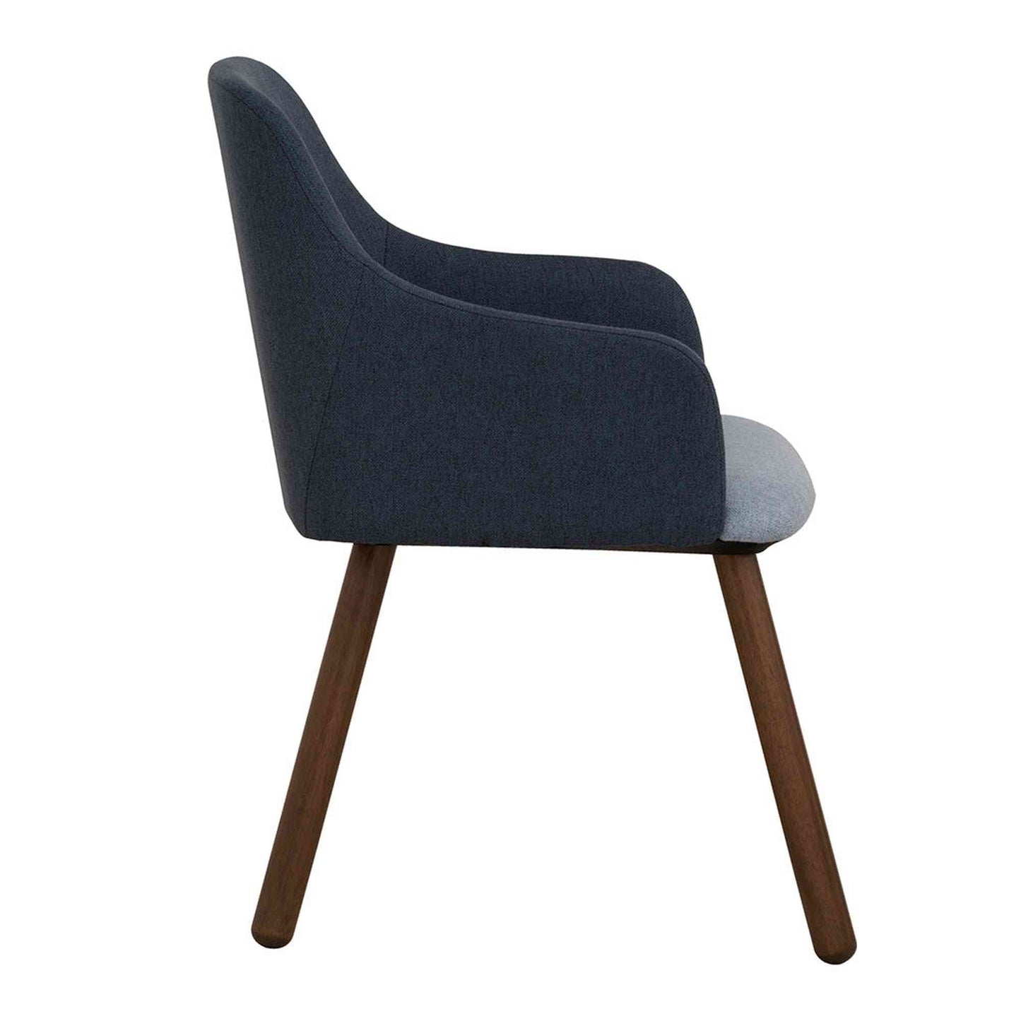JOLLIN  Arm Chair - Walnut & Blue