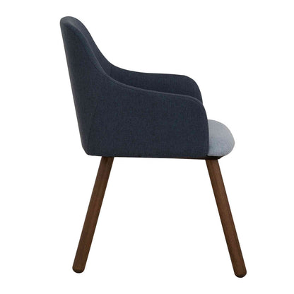 JOLLIN  Arm Chair - Walnut & Blue