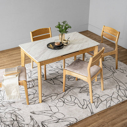 REVA Dining Chair - Oak & Beige
