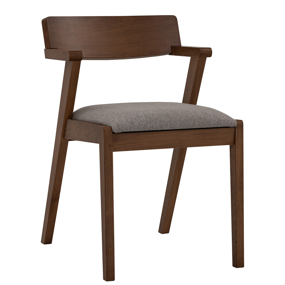 Zola Dining Chair - Walnut & Grey