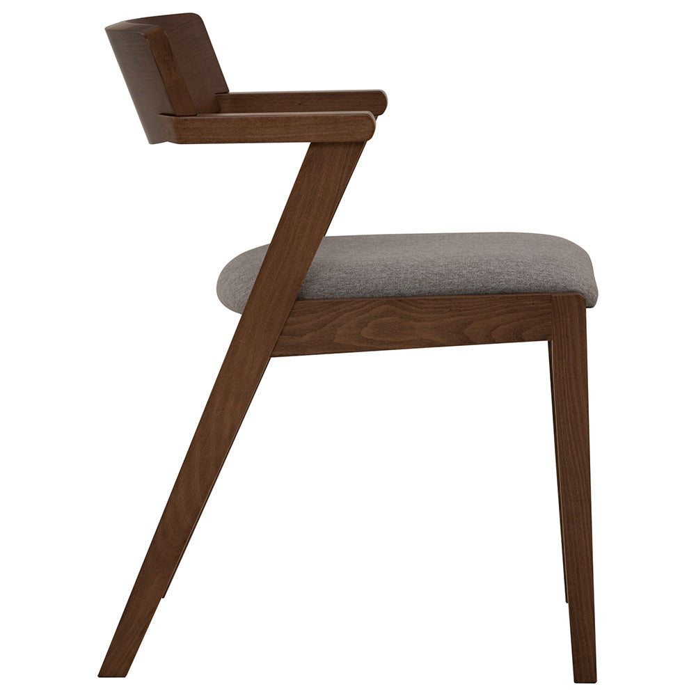 Zola Dining Chair - Walnut & Grey