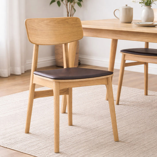 TACY Dining Chair - Oak & Mocha