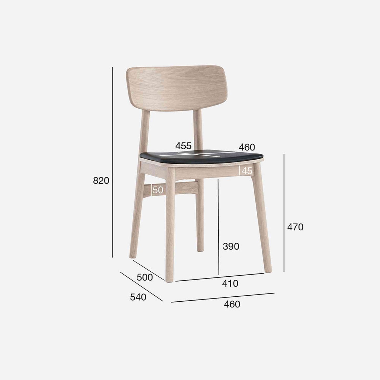 TACY Dining Chair - Oak & Mocha