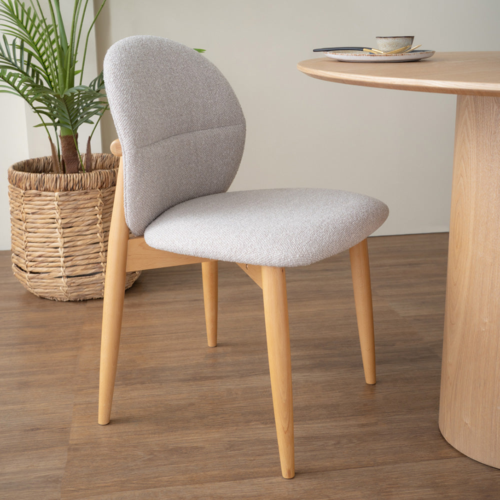 OLSEN Dining Chair - Oak & Beige