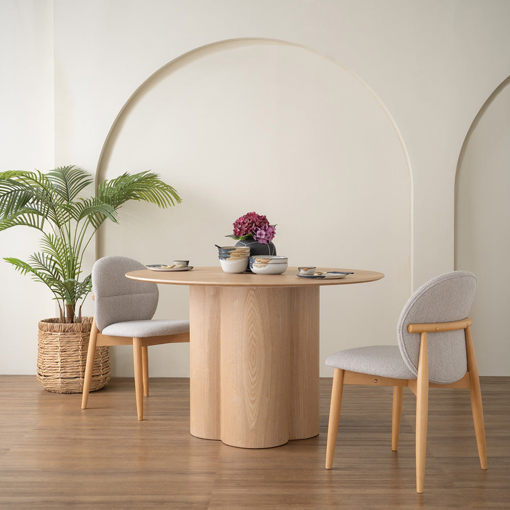 OLSEN Dining Chair - Oak & Beige