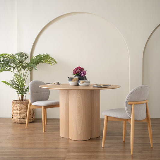 OLSEN Dining Chair - Oak & Beige