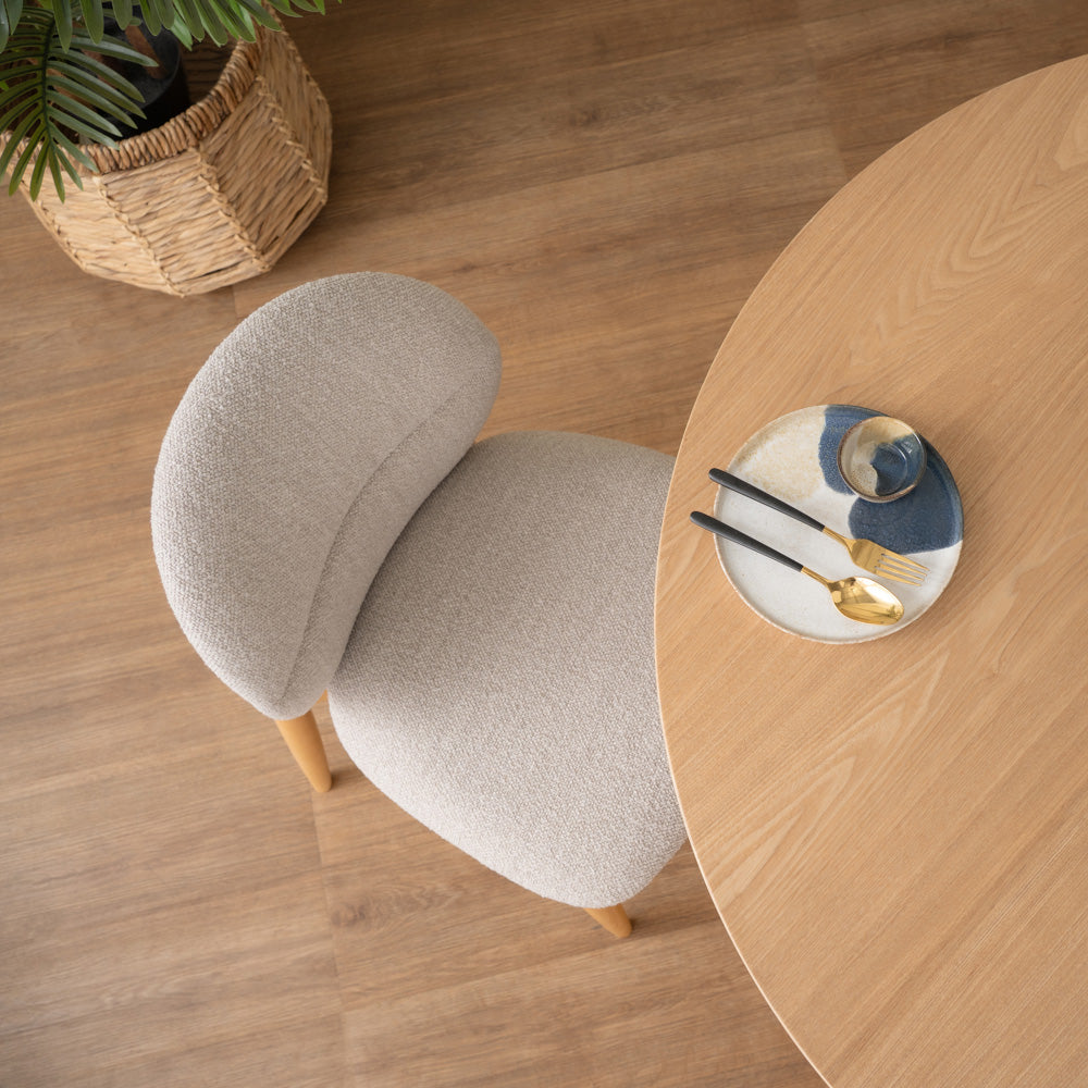 OLSEN Dining Chair - Oak & Beige