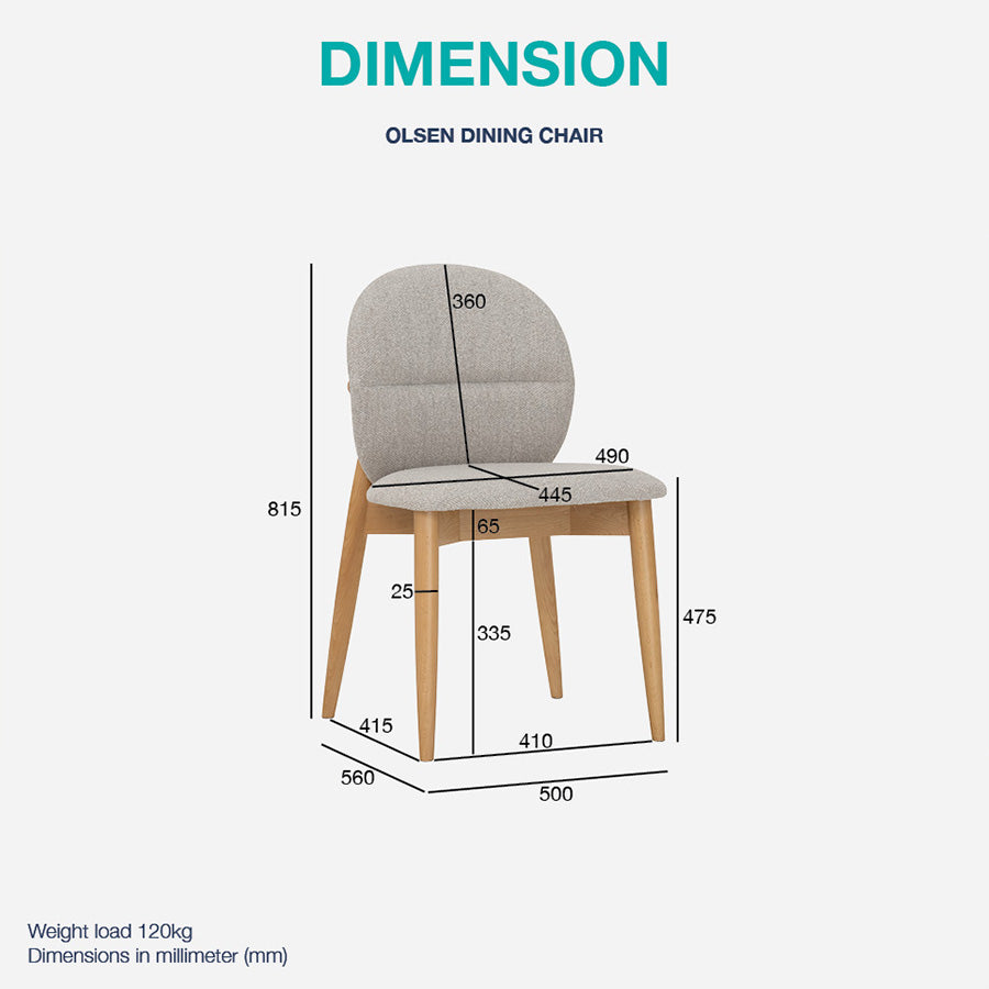 OLSEN Dining Chair - Oak & Beige