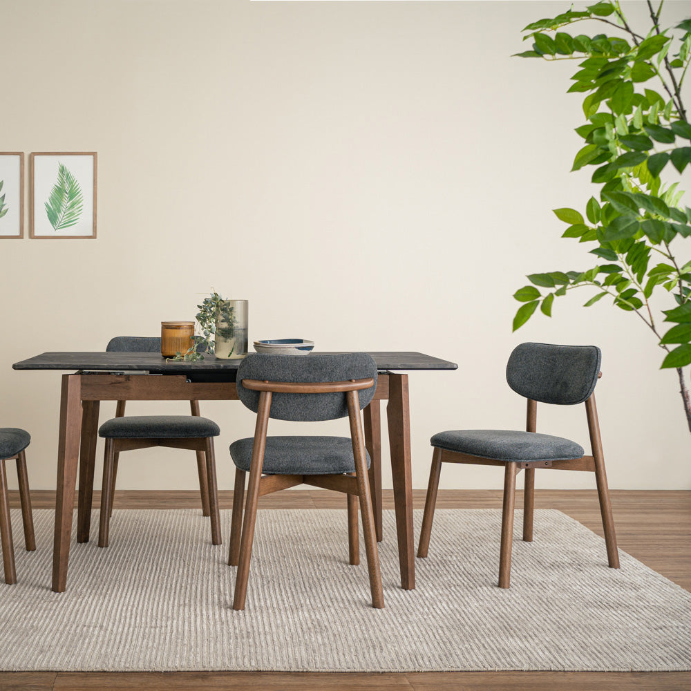 Lucan Dining Chair - Walnut & Grey