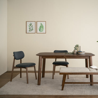 Lucan Dining Chair - Walnut & Grey