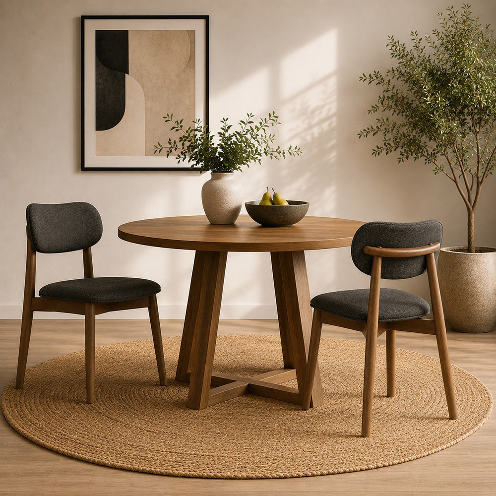 Lucan Dining Chair - Walnut & Grey