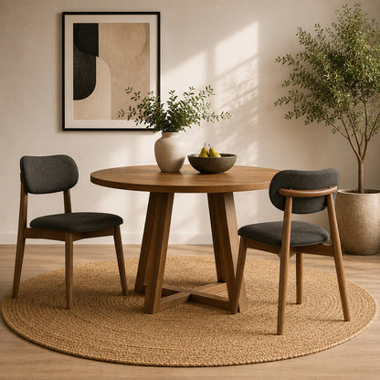 Lucan Dining Chair - Walnut & Grey
