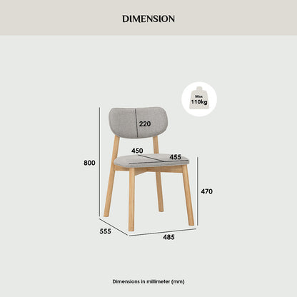 Lucan Dining Chair - Walnut & Grey