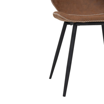 Nenzo Dining Chair - Black & Russett